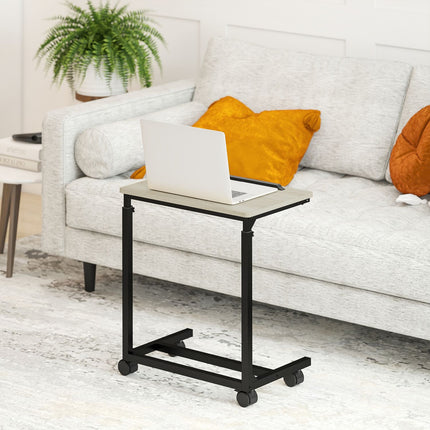 Table d'appoint réglable avec roulettes, cadre en métal, inclinable