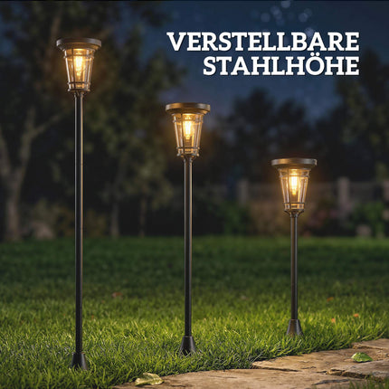Ensemble de lanternes solaires de jardin réglables, 2 modes, IP44, 180 cm