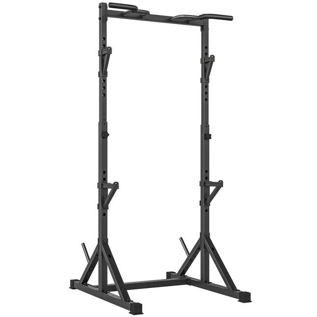 Verstellbares Squat Rack mit Klimmzugstange, 200 kg, Schwarz