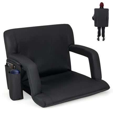 Siège de stade réglable avec support dorsal, noir
