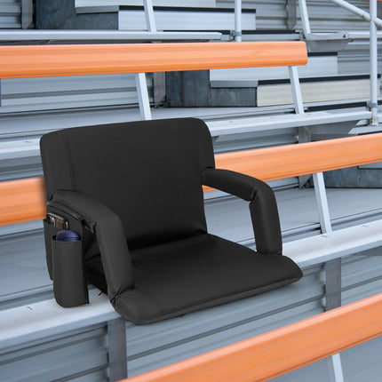Siège de stade réglable avec support dorsal, noir