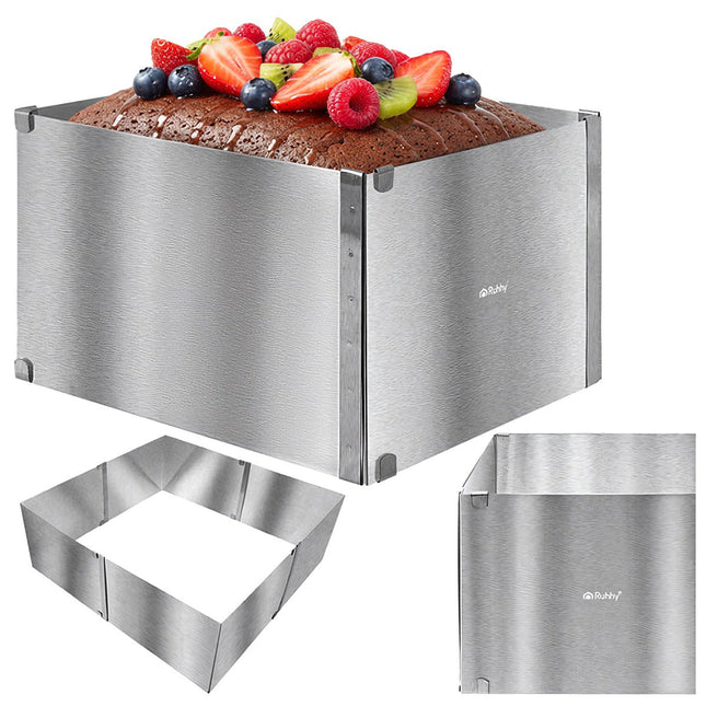 Moule à gâteau réglable en acier inoxydable 20-38 x 24-45 cm