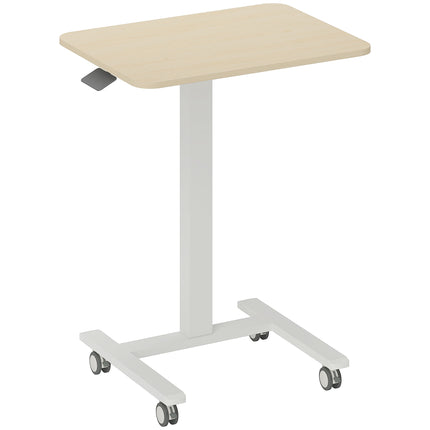 Bureau assis-debout réglable à roulettes, 65 x 48 x 68-108 cm, jaune