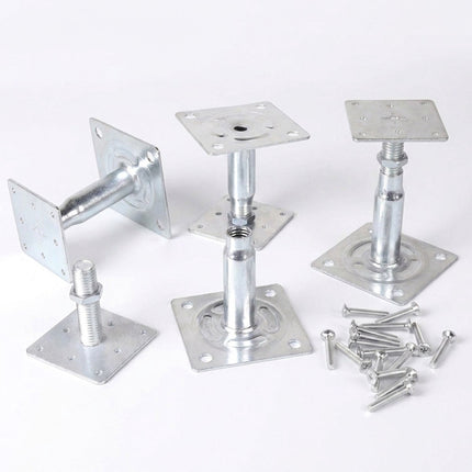 Supports de poteaux en acier réglables, ensemble de 4 – Argent