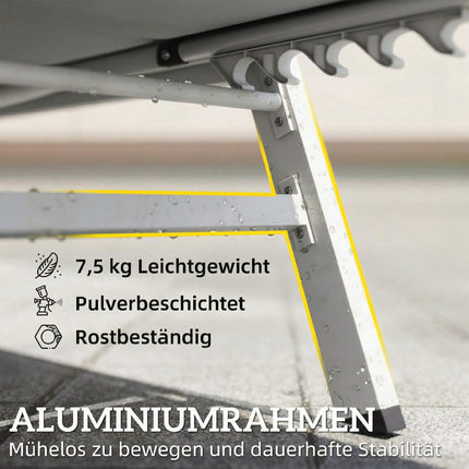 Verstellbare Sonnenliege, atmungsaktiver Stoff, Aluminiumrahmen
