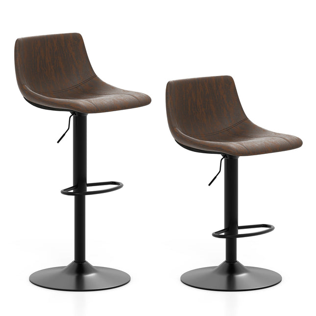 Verstellbares Barhocker-Set mit Drehfunktion, Braun, 60–82 cm