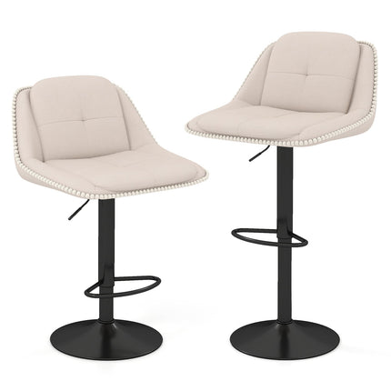 Verstellbare Barhocker, 2er-Set, Beige