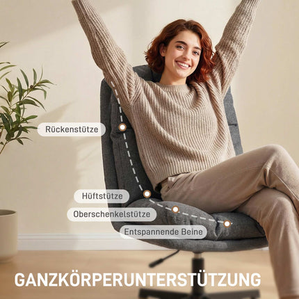 Fauteuil lounge pivotant réglable, assise de 62 cm, gris foncé