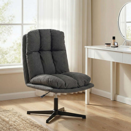 Fauteuil lounge pivotant réglable, assise de 62 cm, gris foncé