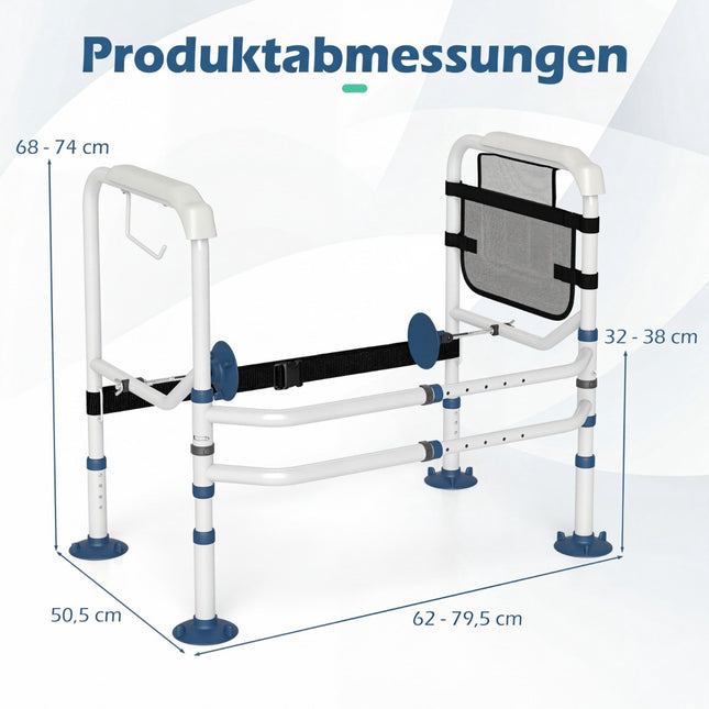 Verstellbarer Toilettensicherheitsrahmen mit Stauraum, Weiß