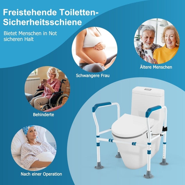 Barre d'appui réglable pour toilettes - Options de hauteur et de largeur