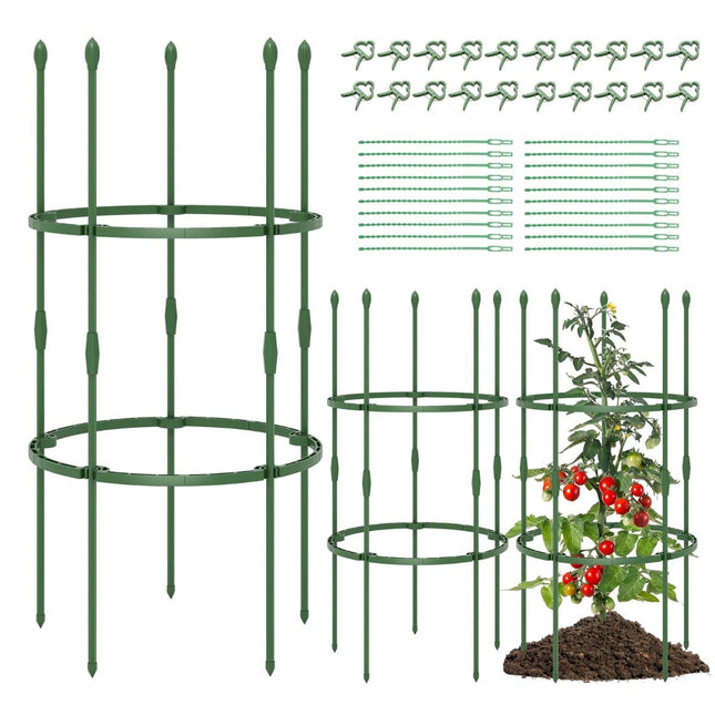 Verstellbares Tomatenpflanzen-Stützgitter-Set – 3er-Pack, 102 cm