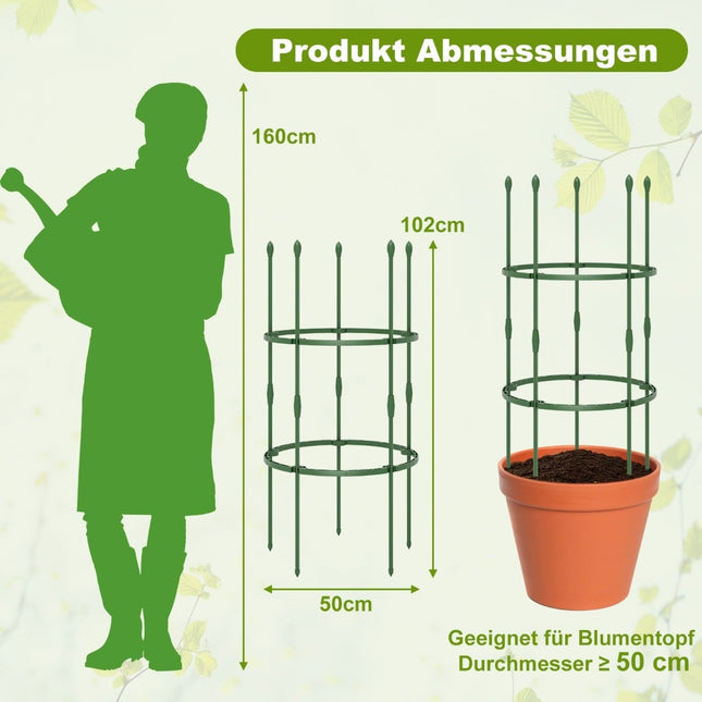Verstellbares Tomatenpflanzen-Stützgitter-Set – 3er-Pack, 102 cm