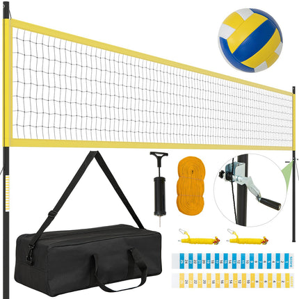 Filet de volley-ball réglable avec support, 9,75 m x 90 cm