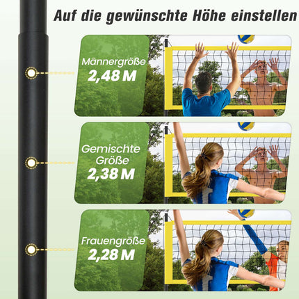 Filet de volley-ball réglable avec support, 9,75 m x 90 cm