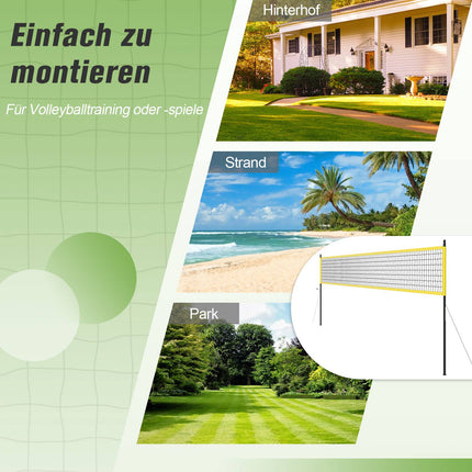 Filet de volley-ball réglable avec support, 9,75 m x 90 cm