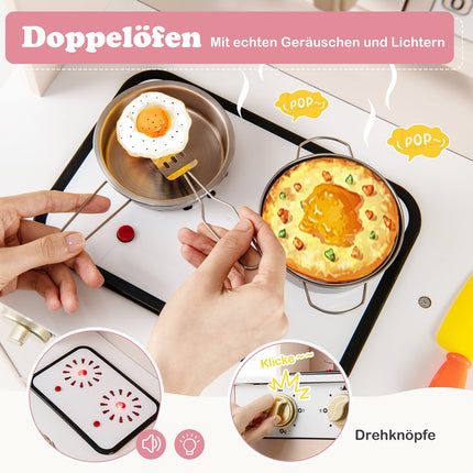 Verstellbare Spielküche aus Holz mit Lichtern und Geräuschen