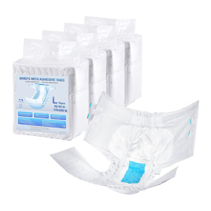 Adult Incontinence Briefs, Tabs, Size L, 40 Count, Wetness Indicator