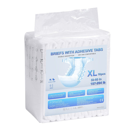 Adult Incontinence Briefs with Tabs, XL, 40 Count, Wetness Indicator