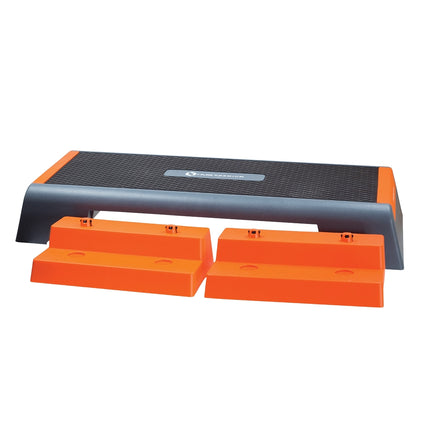 Aerobic-Step-Plattform, Schwarz/Orange, rutschfeste Oberfläche
