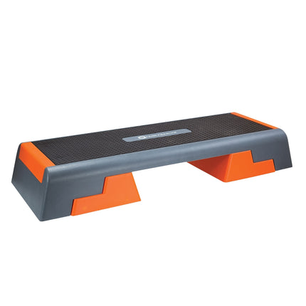 Aerobic-Step-Plattform, Schwarz/Orange, rutschfeste Oberfläche