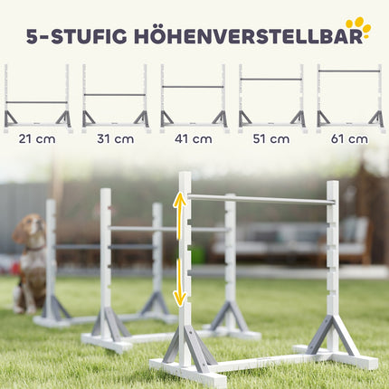 Ensemble d'agilité pour chiens, 4 pièces, équipement d'agilité pour dressage de chiens, ensemble d'obstacles avec haies réglables en hauteur, pneus, accessoires d'entraînement, entraînement de coordination, ensemble d'agilité pour jeux d'entraîne