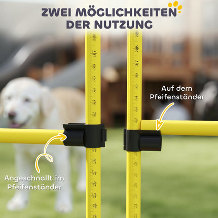 Ensemble d'agilité pour chiens, 5 pièces, équipement d'agilité rechargeable pour dressage de chiens, ensemble de haies avec haies réglables en hauteur, sac de transport, accessoires d'entraînement, entraînement à la coordination pour l'entraîneme