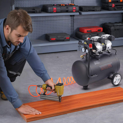 Air Compressor, 8 Gallon Steel Tank, 1HP Oil-Free 120 PSI