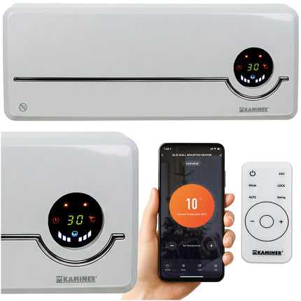 Rideau chauffant à air, 2000 W, Wi-Fi, télécommande