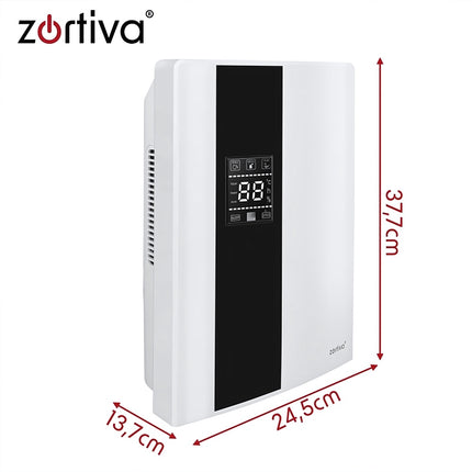 Air Dehumidifier 90 W with Humidistat and Timer, 2 L Tank, White, Up to 30 m²
