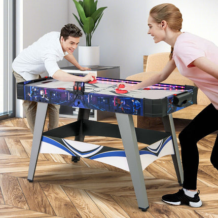 Airhockeytisch mit 12V Gebläse, LED-Punktezähler, Weiß
