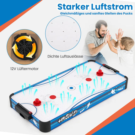 Air-Hockey-Tisch mit 12V Motor, 2 Pucks & Schiebern