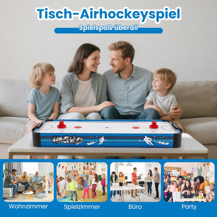 Air-Hockey-Tisch mit 12V Motor, 2 Pucks & Schiebern