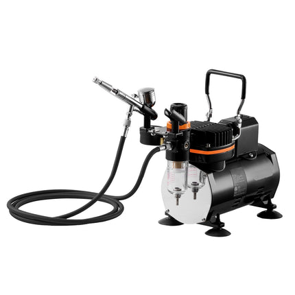 Airbrush Kit With Compressor, 1/6 HP, Dual-Action, 3 Tips
