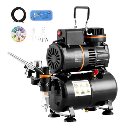 Airbrush Kit With Compressor, 3.5L Tank, 0.3mm Tip