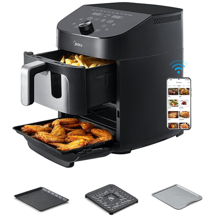 Airfryer 2 in 1 Kombination mit Backofen 6,4 + 4,4 Liter