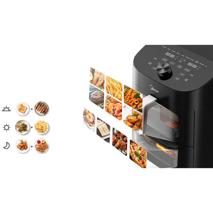 Airfryer 2 in 1 Kombination mit Backofen 6,4 + 4,4 Liter