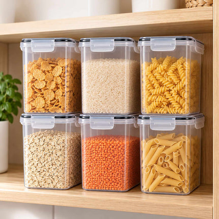 Airtight Food Storage Container Set with Click-Lock Lids, 12 Pieces, Low