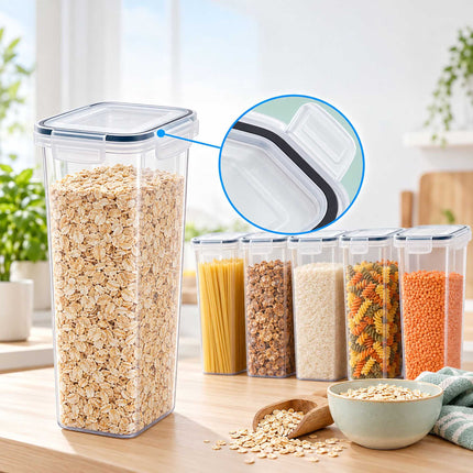 Airtight Food Storage Container Set with Click-Lock Lids, 6 Pieces, Extra Tall