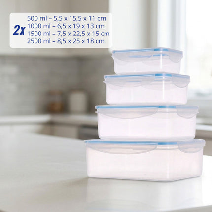 Ensemble de 8 boîtes de conservation hermétiques pour aliments