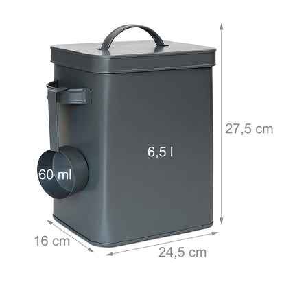 Boîte de rangement hermétique en métal avec pelle