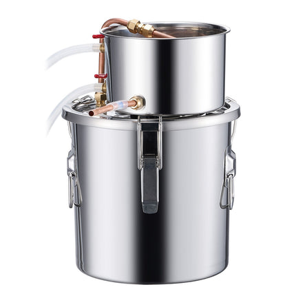 Alcohol Still, 3 Gal, Stainless Steel, Copper Coil, Thermometer, Pump