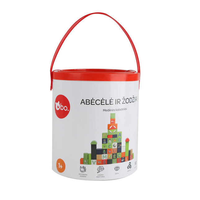 Ensemble de blocs en bois avec lettres et mots pour apprendre et jouer