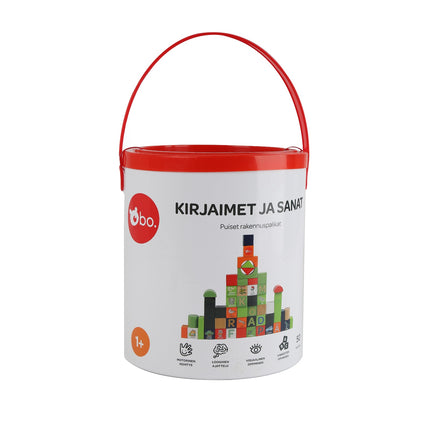 Ensemble de blocs en bois avec lettres et mots pour apprendre et jouer