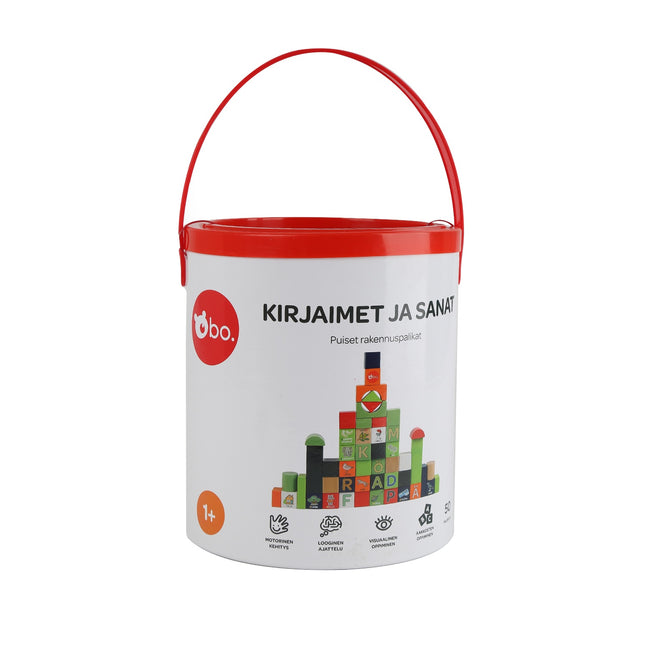 Ensemble de blocs en bois avec lettres et mots pour apprendre et jouer