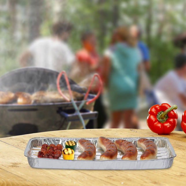 Plateaux de barbecue en aluminium, lot de 25