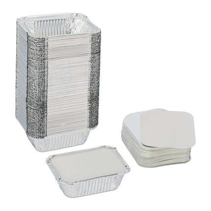 Aluminium-Lebensmittelbehälter mit Deckel – 100er-Set
