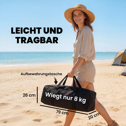 Aluminium Klappcampingtisch, 117x60 cm, Holzoptik zum Aufrollen