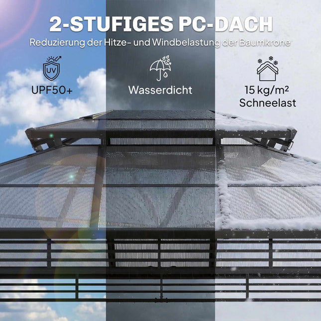 Aluminium Gartenpavillon 3,6x3m mit Moskitonetz