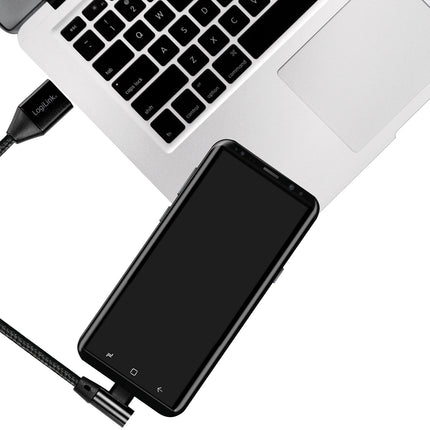 Angled USB-C cable USB 2.0 Max 3A 1m